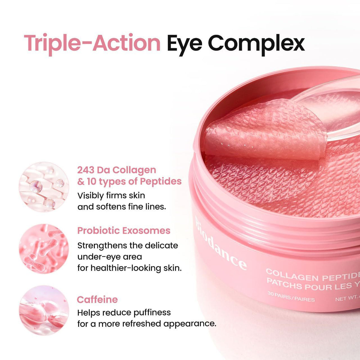 Biodance Caviar PDRN or Collagen peptide eye patches - 60pc